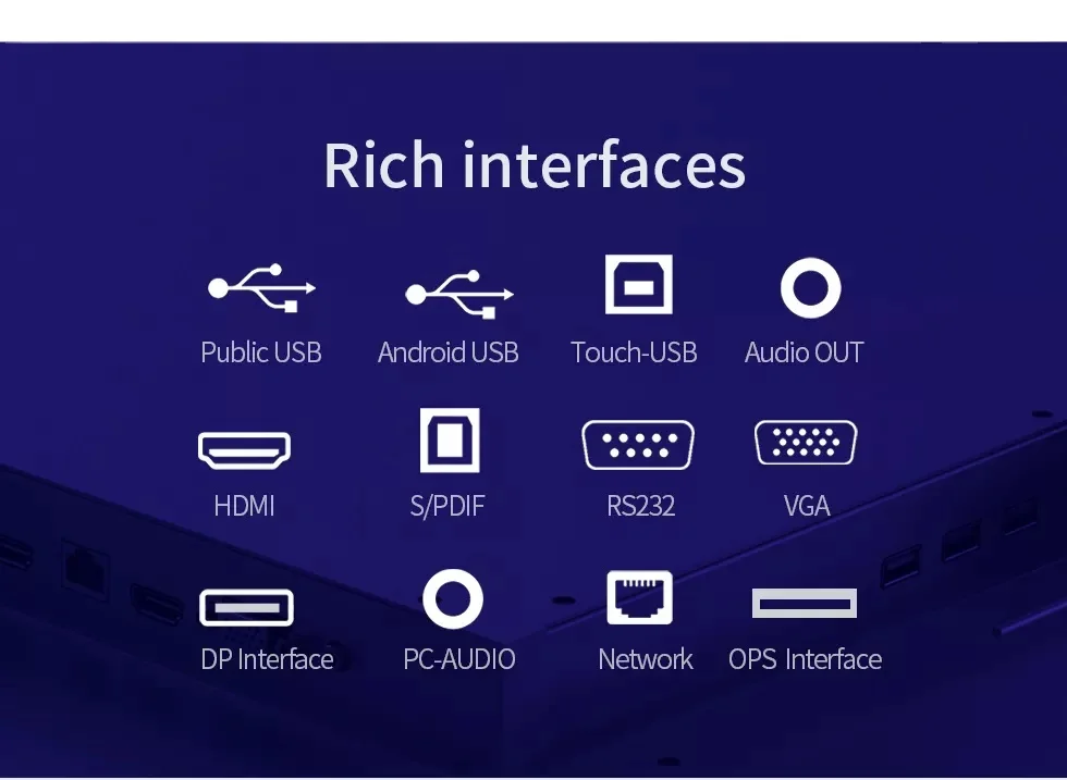 Led Interactive Flat Panel Display 2K 4K Interactive Whiteboard For Schools&Conference