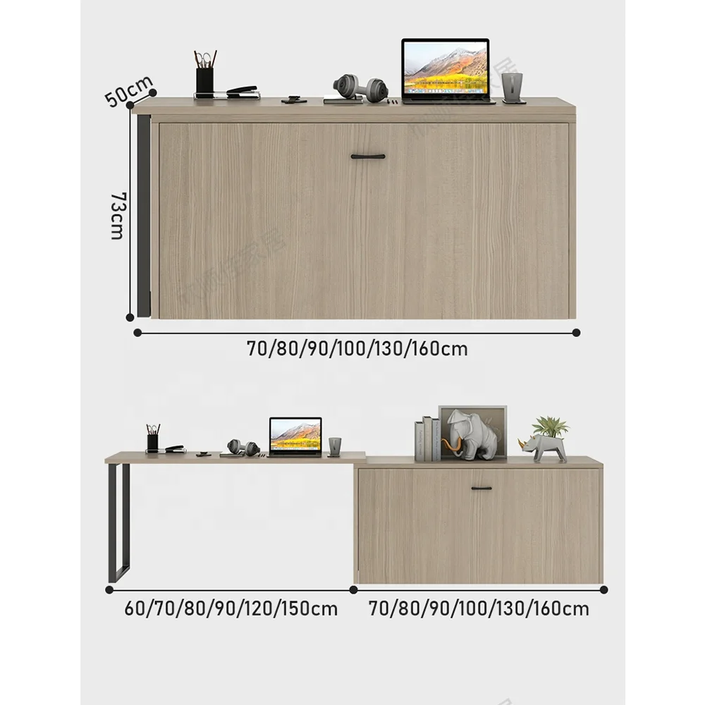 Custom Space Saving Bedroom Furniture Computer Wooden Desk Invisible Folding Beds