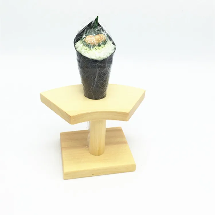 Natural eco-friendly bamboo sushi roll holder Japanese sushi stand rack custom logo