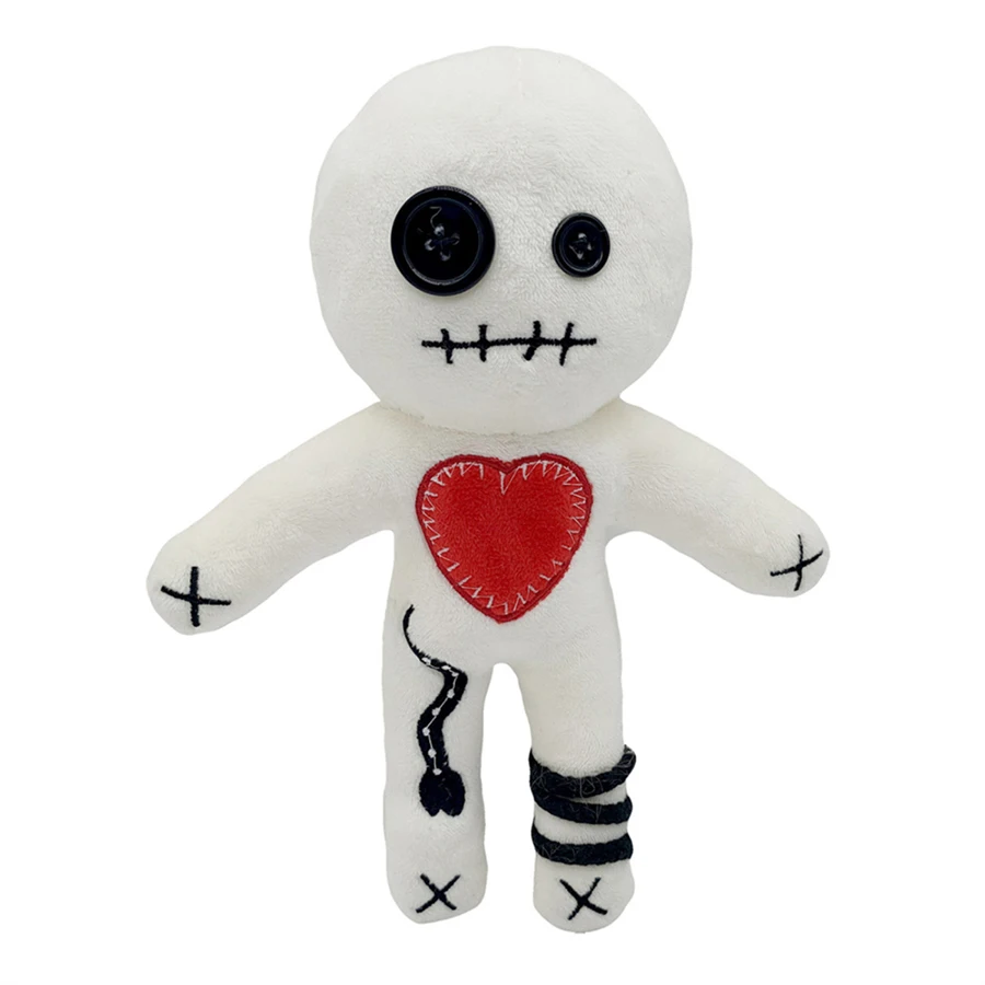 3167 10 Inch Creative Cartoon White Plush Voodoo Doll Halloween Home Decor Stuffed Toy Kids Gifts Voodoo Plush Doll
