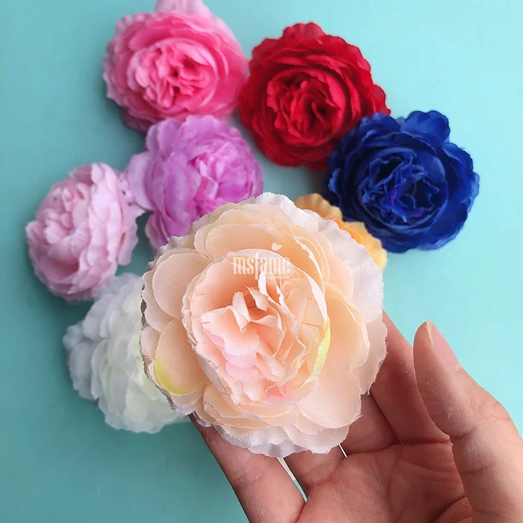 MSFAME cheap price factory wholesale flowers silk peony heads artificial flower head