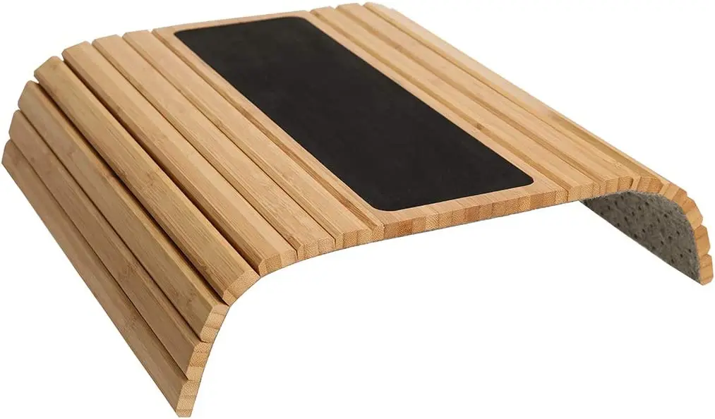 New Design Bamboo Sofa Arm Clip Tray Side Table TV Serving Tray Cup Plate Couch Table for Couch Drink Snack Living Room