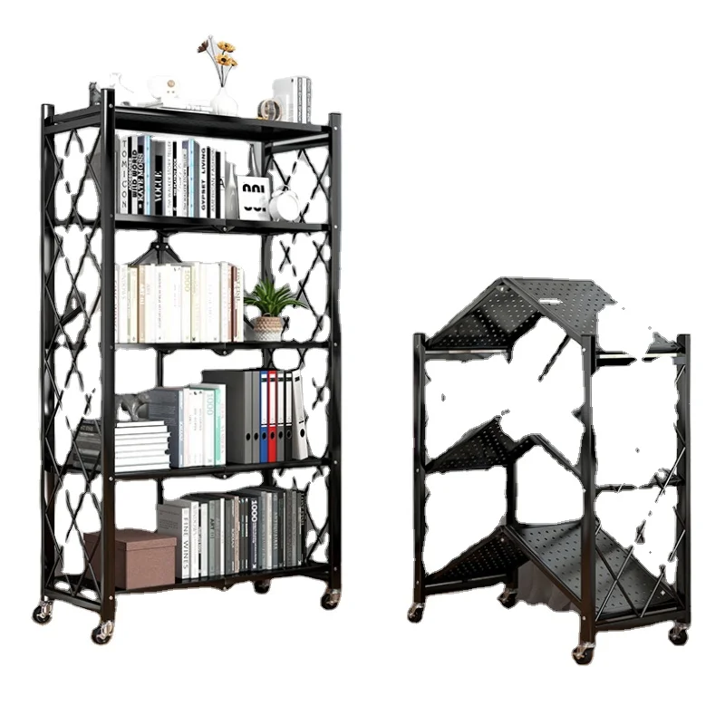 Mobile Standing Book Factory Direct Foldable Metal Storage Rack