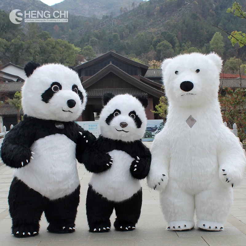 Halloween inflatable panda polar bear mascot party costume cosplay mascot adult carnival costume