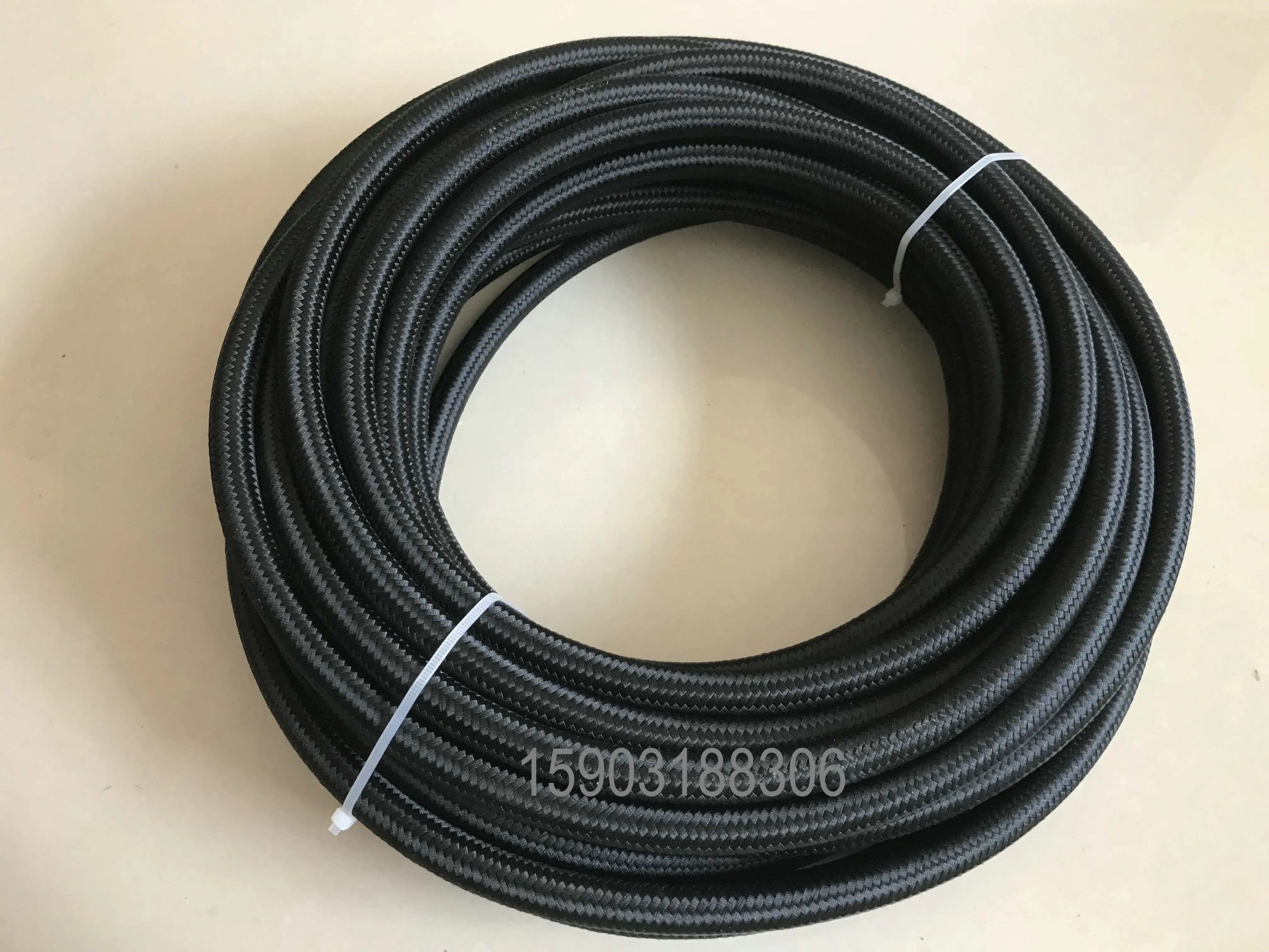 Auto Racing High Performance AN6 Black Nylon Braided Fuel Oil Gas Line Vehicle fuel return tube flexible oil cooler rubber hose