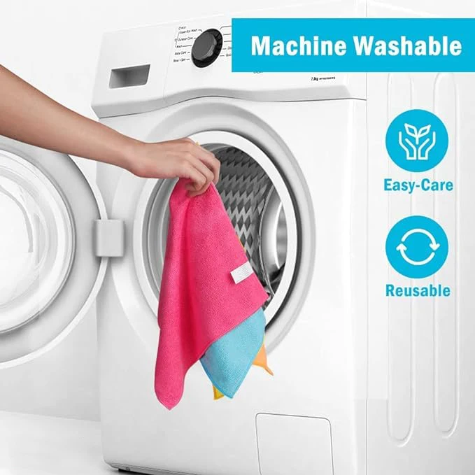 Factory Custom 25*25Cm Microfiber Cleaning Cloth Car Kitchen Wash Towel Reusable Household Microfiber Dish Cloths