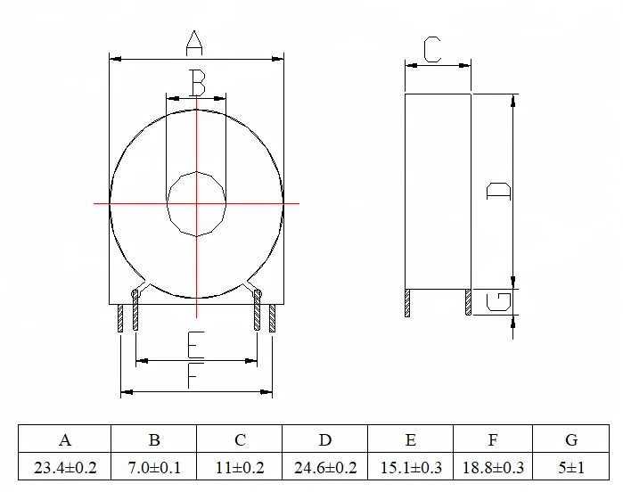 Zentar 7mm Hole Precision Current Transformer PCT701 Mini Current Transformer