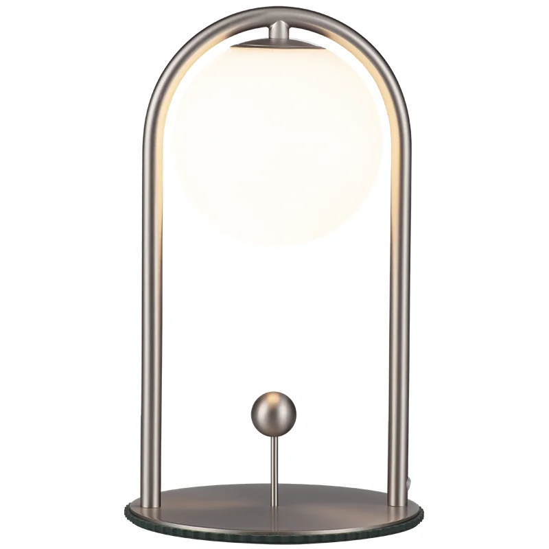 Elegant Glass Shade Globe Table Light Ambient Accent Moon Lamp Dimmable Bedside Night Light Small Lamp Modern LED Table Lamp
