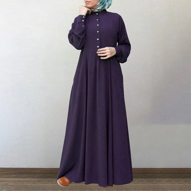 plus size long dresses solid color muslim shirt islamic clothing women muslim dresses abaya for women ethnic clothing