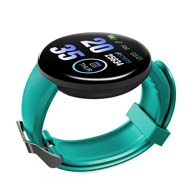 2022 New Waterproof D18 B-T Smart Watch Blood Pressure Round Sleep Fitness Health Tracker Smart Bracelet