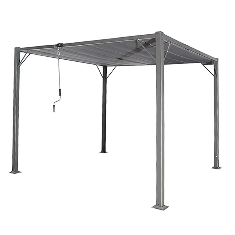 Outdoor Retractable Pergola with Weather-Resistant Canopy Aluminum Pergola  Grill Gazebo for Courtyard Patio Garden