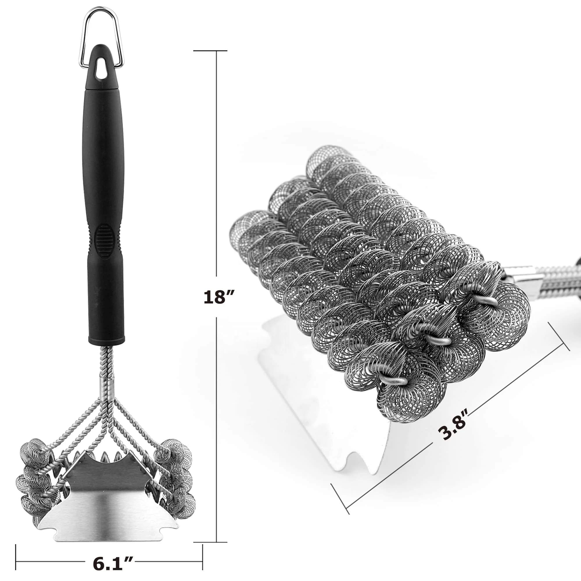 Strong Bbq Wire Stainless Steel Cleaning Grill Brush Scraper Tool Barbecue Steel Wire Grilling Bbq Brush Cleaner