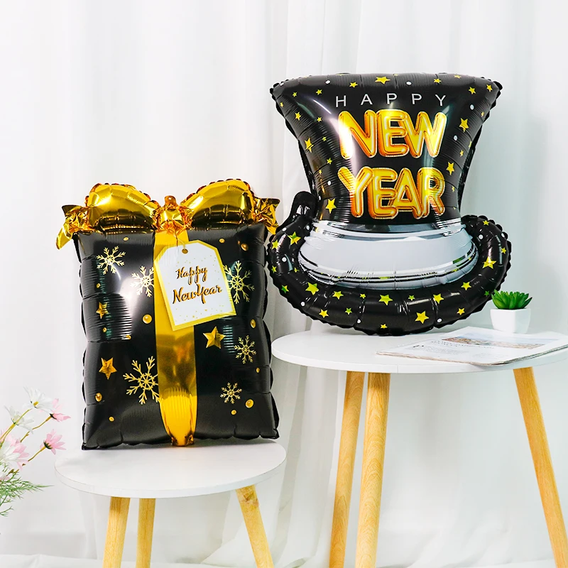 Happy New Year Foil Balloons set 2025 New Years Eve Party Supplies Aluminum Film Mylar Cartoon Ballons Helium Balloon Decoration