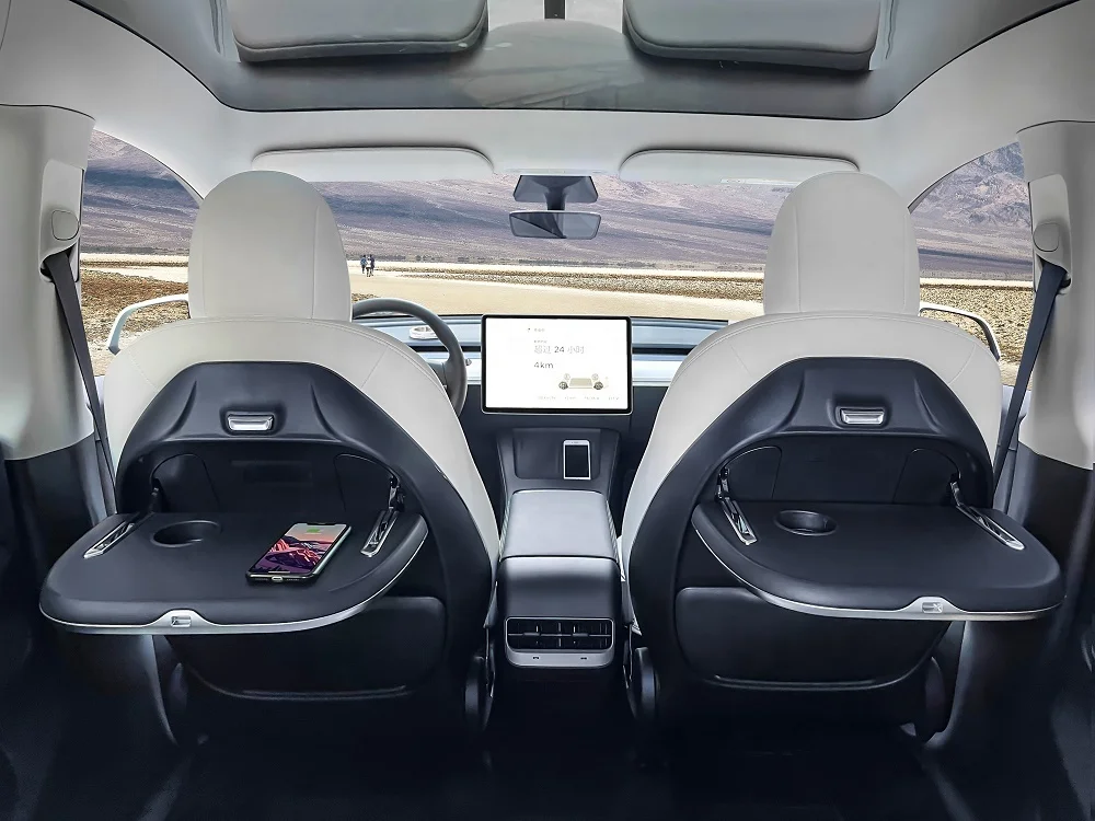 Super September 2022 New Design Car Tray Table Of Seat Interior Manager With Wireless Charger For TESLA MODEL Y / 3 Car Modify