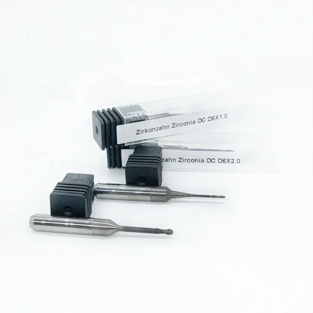 DC Coating Zirkonzahn 6mm 3mm Shank Diamond Coated Dental Zirconia Block PMMA WAX PEEK Drill Tool Milling CAD CAM Bur