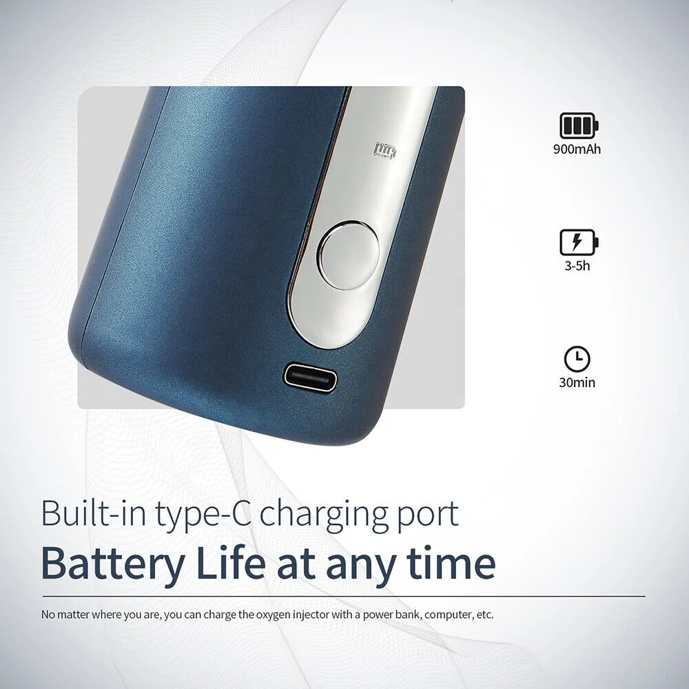 180Kpa Nano Mist Sprayer Deep Hydrating Face Humidifier Skin Moisturizing Anti Acne Injector LED Red Blue Light Oxygen Injection