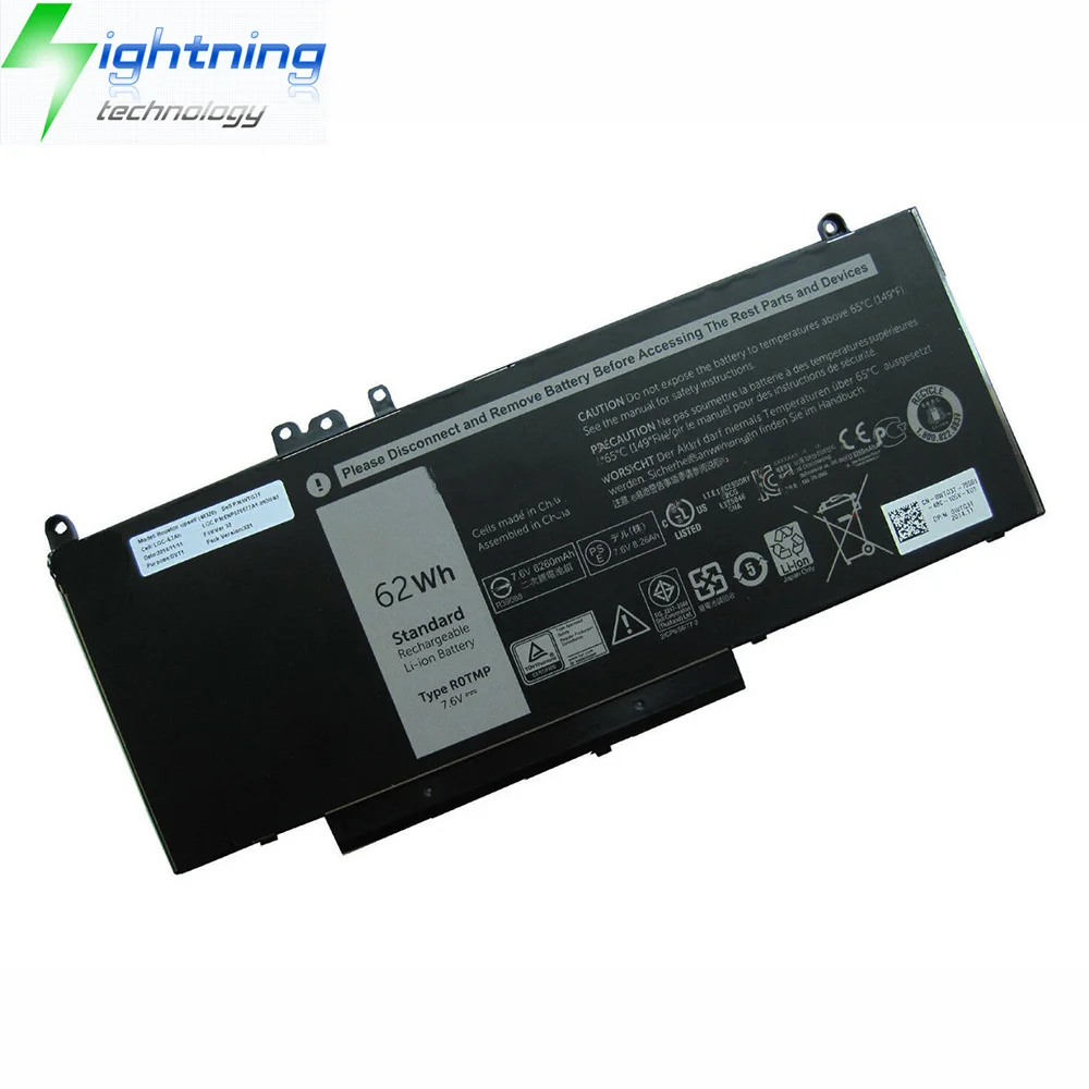 Аккумулятор для ноутбука DELL 6MT4T 7V69Y G5M10 R0TMP ROTMP 7,6 в 62 Втч Аккумулятор для ноутбука Latitude E5570 E5470 E5450