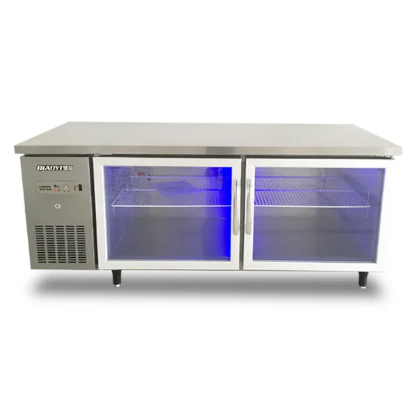 Static cooling  commercial  blue light glass door undercounter refrigerator