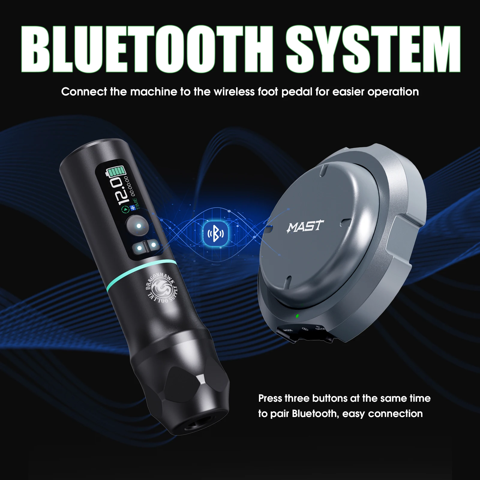 Dragonhawk Bluetooth Wireless Tattoo Machine Tattoo Battery Pen