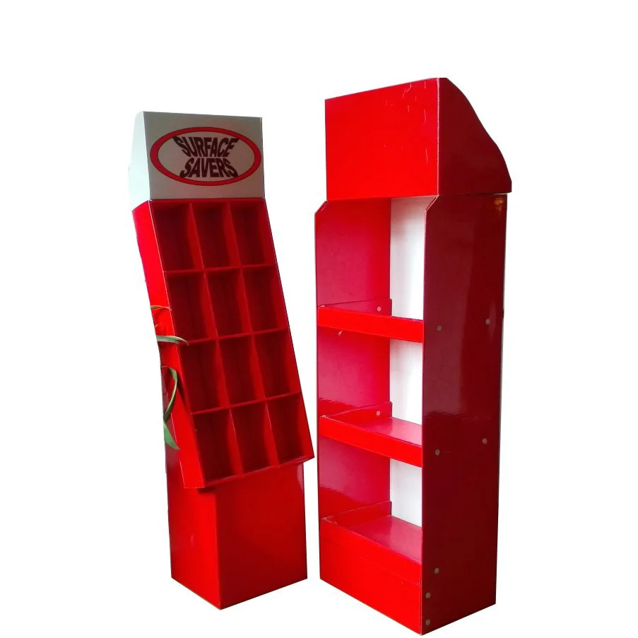 Retail Cardboard Floor Display Stand Single Sided Stand Folding Pop Up Cardboard Display Stand