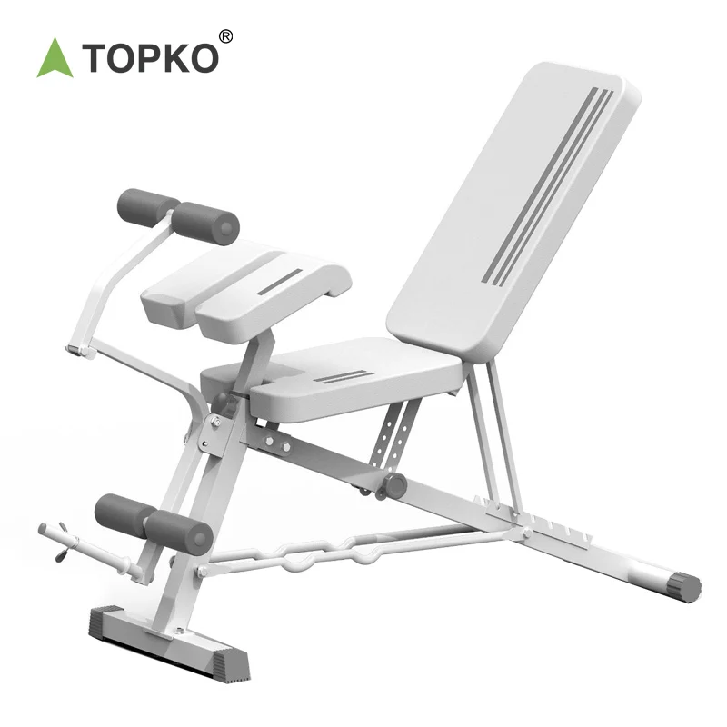TOPKO gym equipment fitness adjustable bench folding commercial dumbbell weightslifting training bench for most people