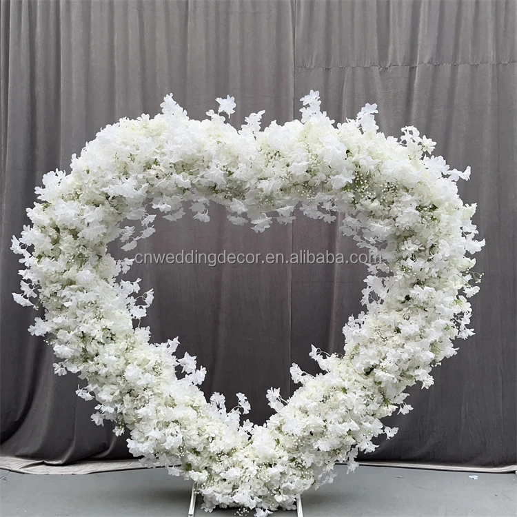 Red Heart Shaped Flower Row Flower Stand Set Flower Arrangement Arch Party Stage Props Home Decor