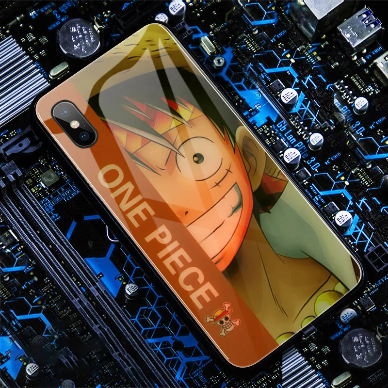 Anime Incoming Call Led Flashing glowing phone cases light up Luminous Glass led phone case for iPhone 13 Pro Max