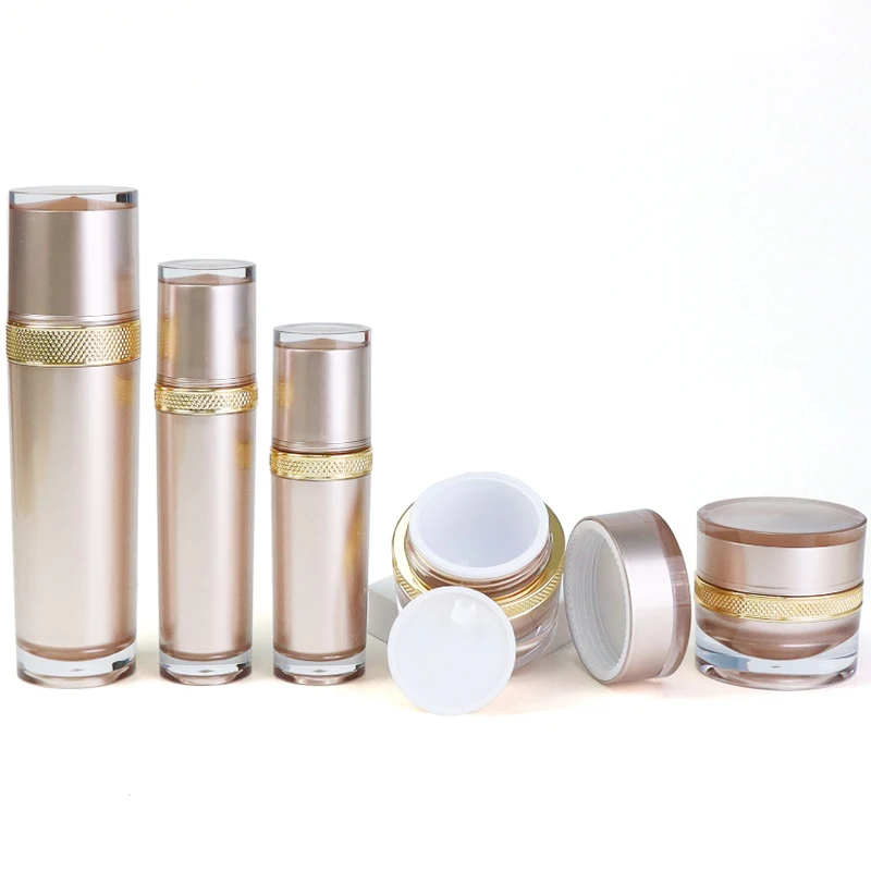 Containers Plastic Cosmetic container Set Eye Cream Bottle Face Serum Pump Bottle Round acrylic airless cosmetic bottle