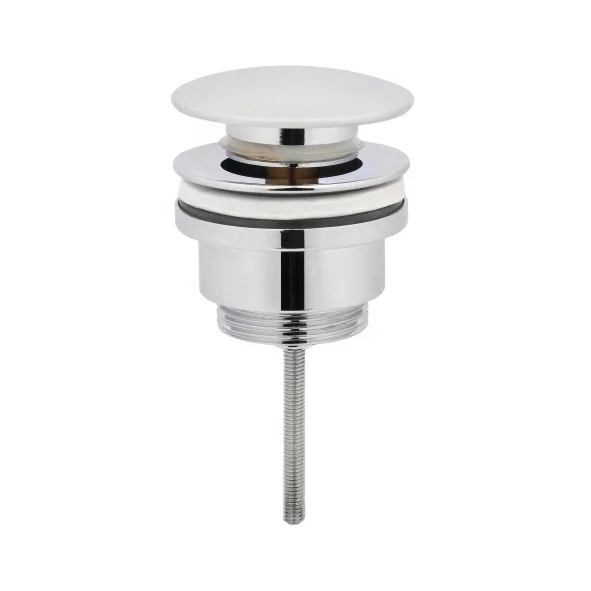 Factory Hot Sale water drain slotted waste plug surface polished chrome Big Round Top pop up drainer for bathroom sink drainage
