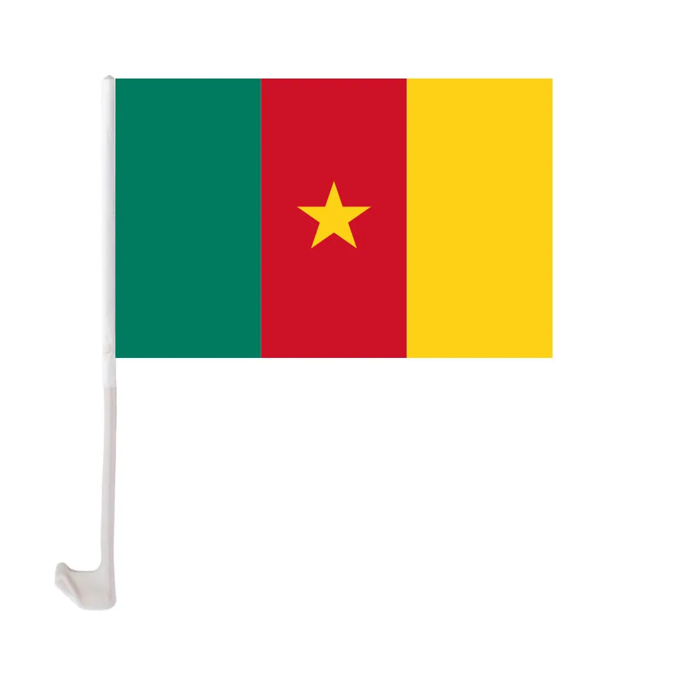 12x18 Inches Polyester Printing Custom Burkina Faso Car Window Flag With Holder