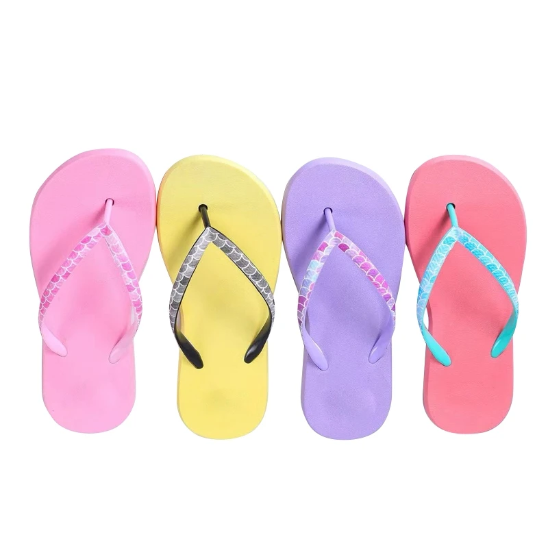 Female Summer Slippers Casual Flat Beach Shoes with PE Insole Cheap Flip Flop for Ladies