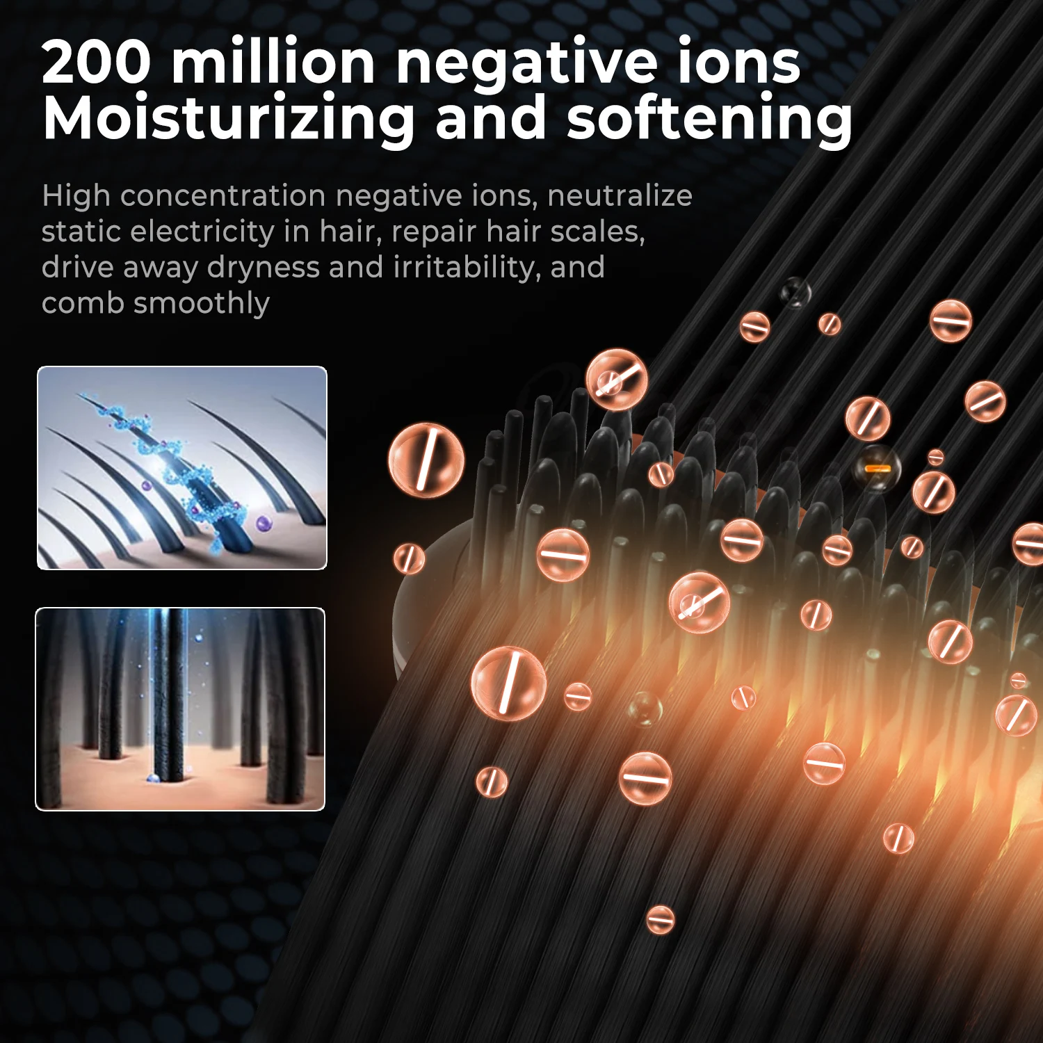 Negative Ion Styling Mobile Mini Wireless Portable Heating Hot Electric Hair Straightener Comb