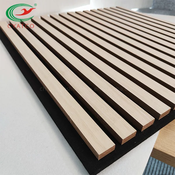 Home Decor 600*600mm Classic Oak Akupanel Sound Proof Wall Panels Slat Wooden Acoustic Panel Eco-friendly Environmental