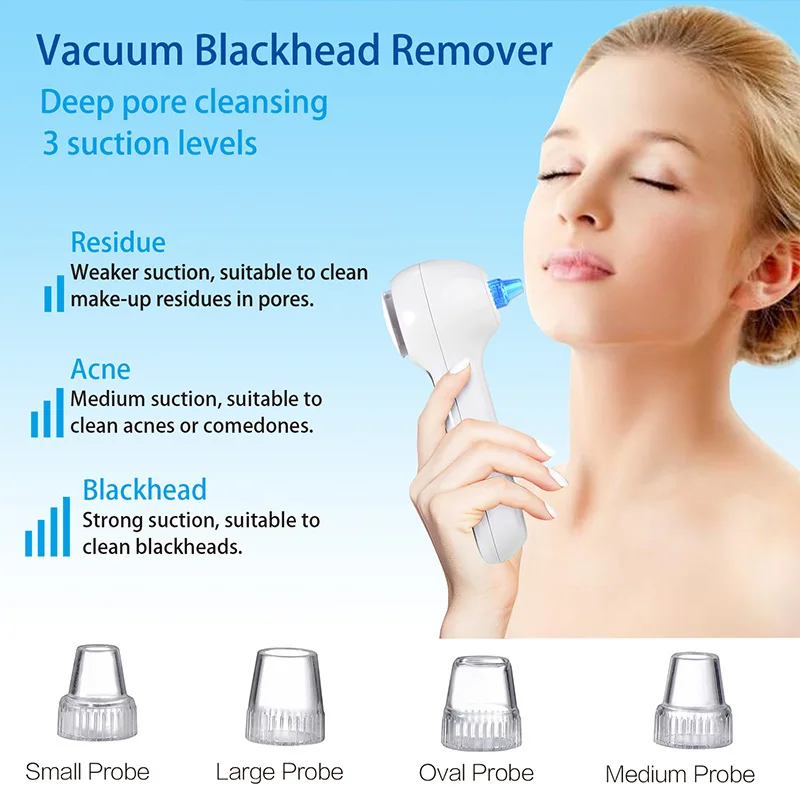 YOUMAY ipx7 sonic silicone electric 3 in 1 facial cleansing brush vacuum blackhead remover