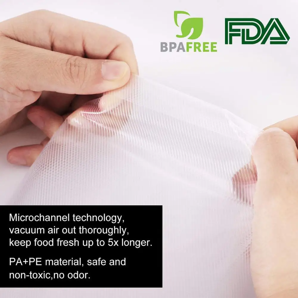 Food grade vacuum sealer bags are suitable for all brands of vacuum sealer machines, including Foodsaver, Weston