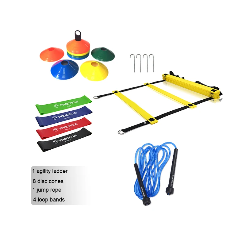 Футбольная Спортивная скоростная лестница, тренировочное оборудование, Тренировочный Набор для ловкости с 15 ножками