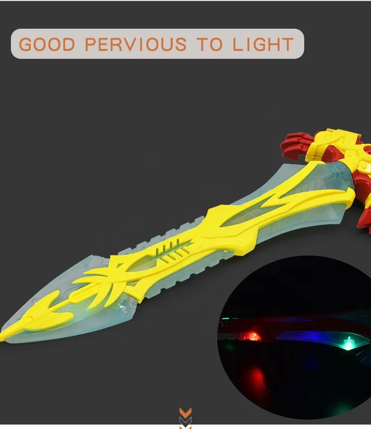 Most Popular new arrival music light plastic sword toys Children Luminous Sword Kids Rotating Light up Sword Toys