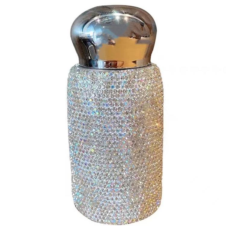 Bling Cup Diamond Water Bottle Rhinestone Stainless Steel Thermal Bottle Refillable  Insulated Cup Glitter Water Bottles