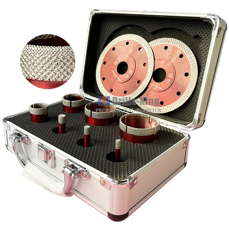 New Type Vacuum Brazed Tile Porcelain Core Drill Bit Set Arix Diamond Drills Hole Saw Hole Cutter Diamond Drill Bit Set