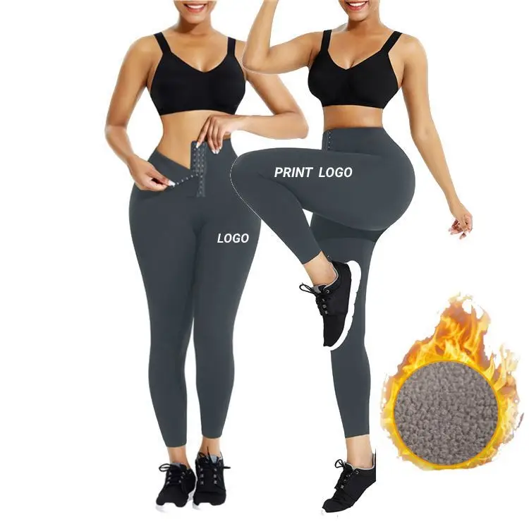 
Custom Logo Waist Trainer Corset Butt Lifter Winter Warm Yoga Thermal Leggings Tracksuit Set Women Plain Tracksuit Wholesale 