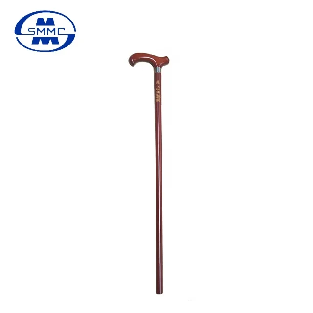 
elderly wooden handle wooden walking stick with rubber tips 