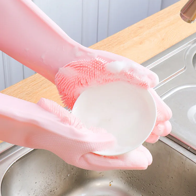 GOURMAID Food Grade Silicone Dishwashing Gloves  Kitchen Cleaning Gloves Silicone Gloves