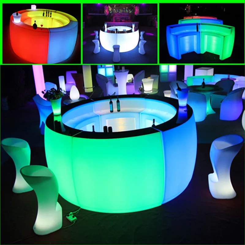 High class club RGV light cocktail led outdoor bar table