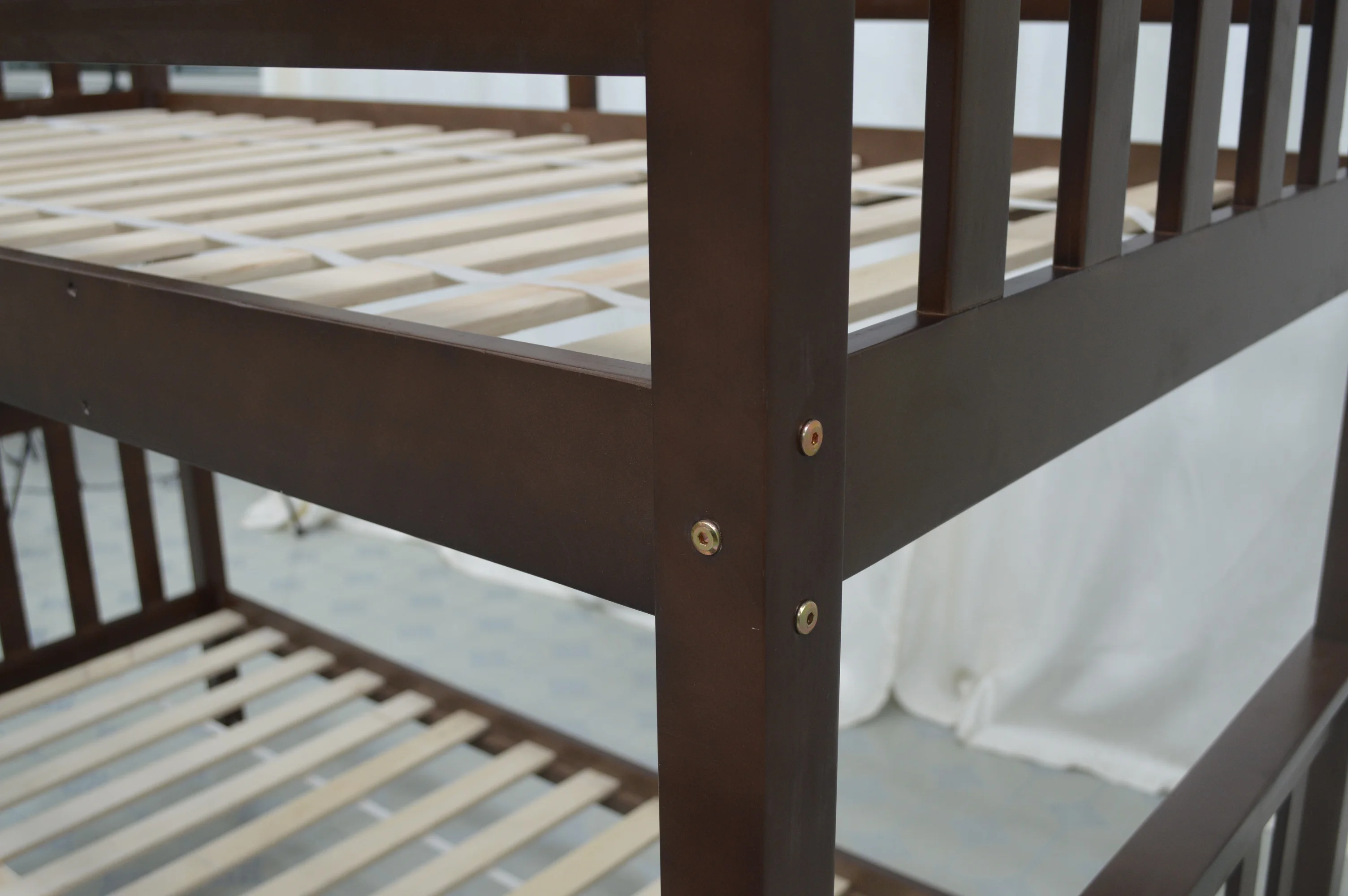 
S1532-B Hot selling triple twins bunk bed with ladder guard rail 