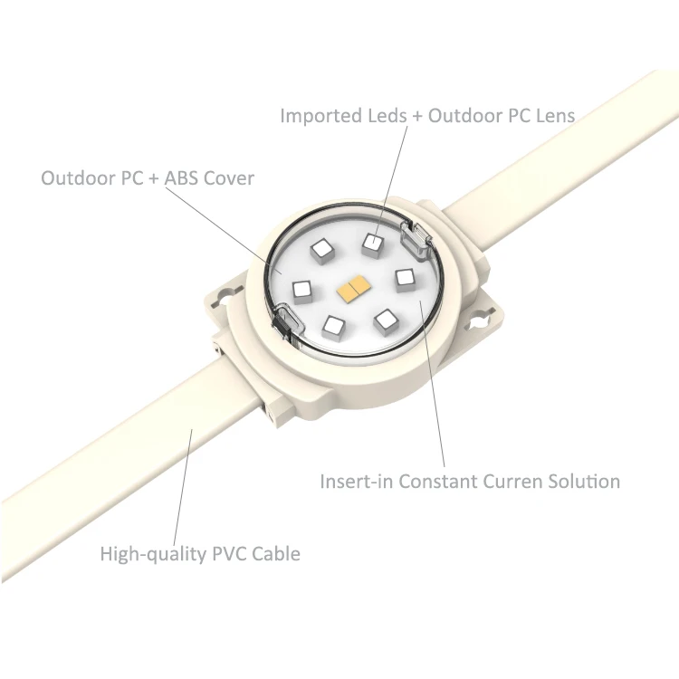 1.5W DMX RGB outdoor led point light DC24V IP68 color changing full color pixel led lighting illuminate