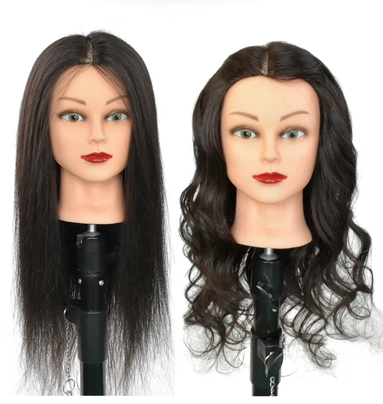 Female  natural Hair Salon Beauty Styling  Teaching Head Practice Head Hair Dummy Training Mannequin Head with Hair