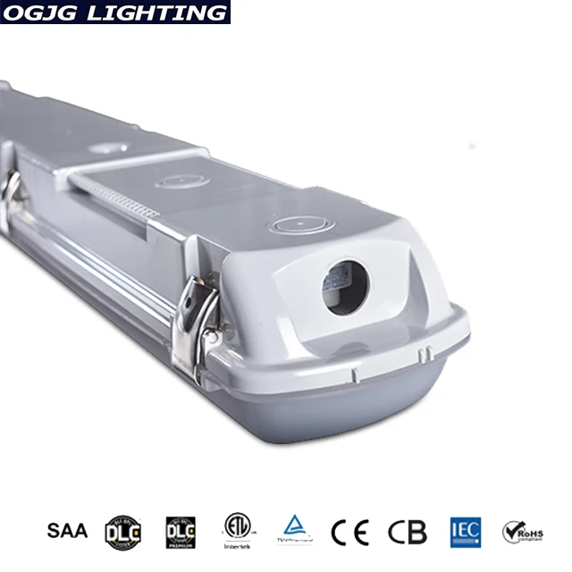IP66 Cold storage room 40w 60w 80w tri proof light fixture PC lens emergency water proof LED batten lamp
