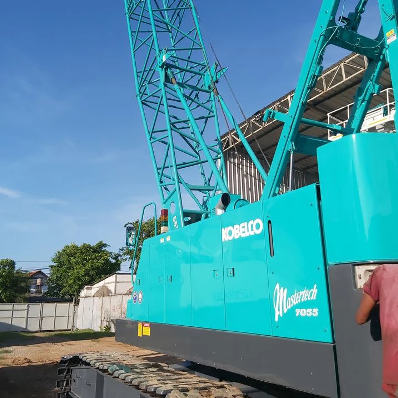 Б/у гусеничный кран 55 тонн KOBELCO 7055 Подержанный оригинальный японский мощный двигатель хорошее состояние цена на
