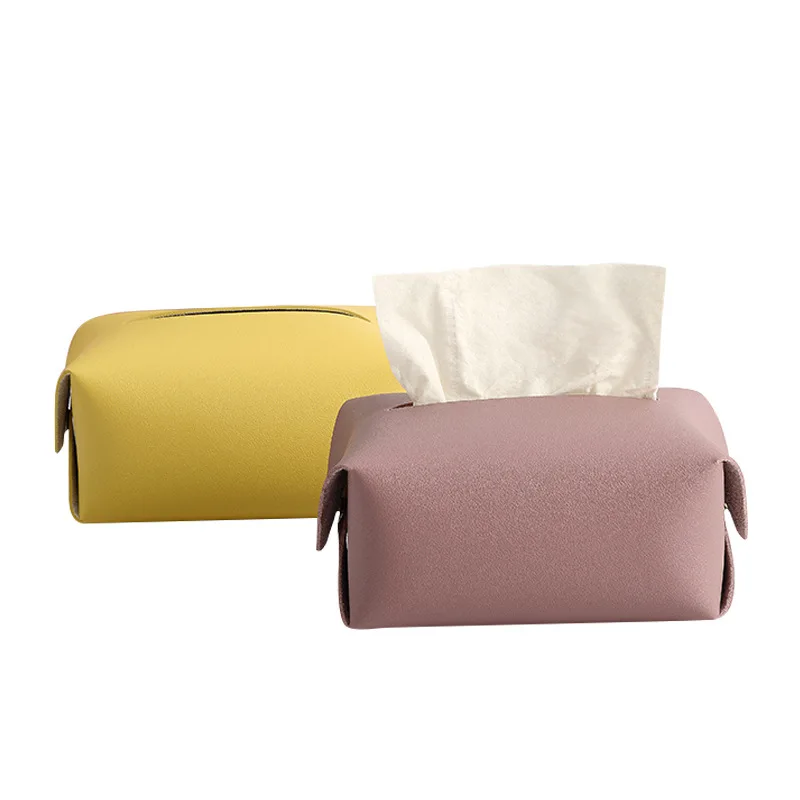Home Table Tissue Dispenser Travel Baby Paper Container Cover Office Desktop Napkin Box Hotel Car Small Pu Leather Tissue Box (1600261000498)
