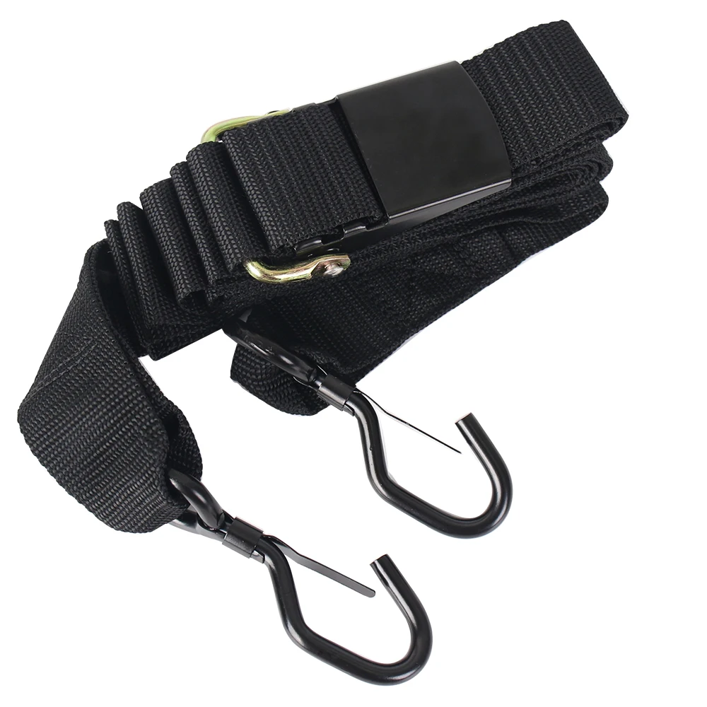 Высококачественный черный электрофоретический пружинный крючок 2x13 дюймов, морской мотоцикл, Завязывающийся ремень с S-образным крючком